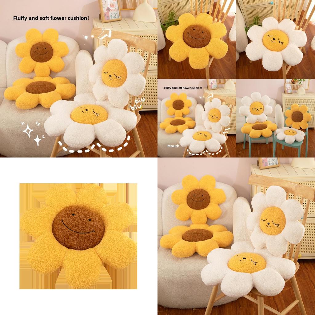 Sunflower Plush Pillow Flower Shaped Seat Cushion For Students And Office Decor