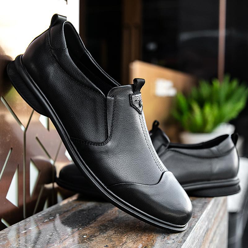 

Мужские ботинки, осенняя кожаная повседневная обувь с высоким берцем, модная хлопковая обувь, ботильоны на плоской подошве, деловая уличная обувь, мужские кроссовки, новые 44 чёрный