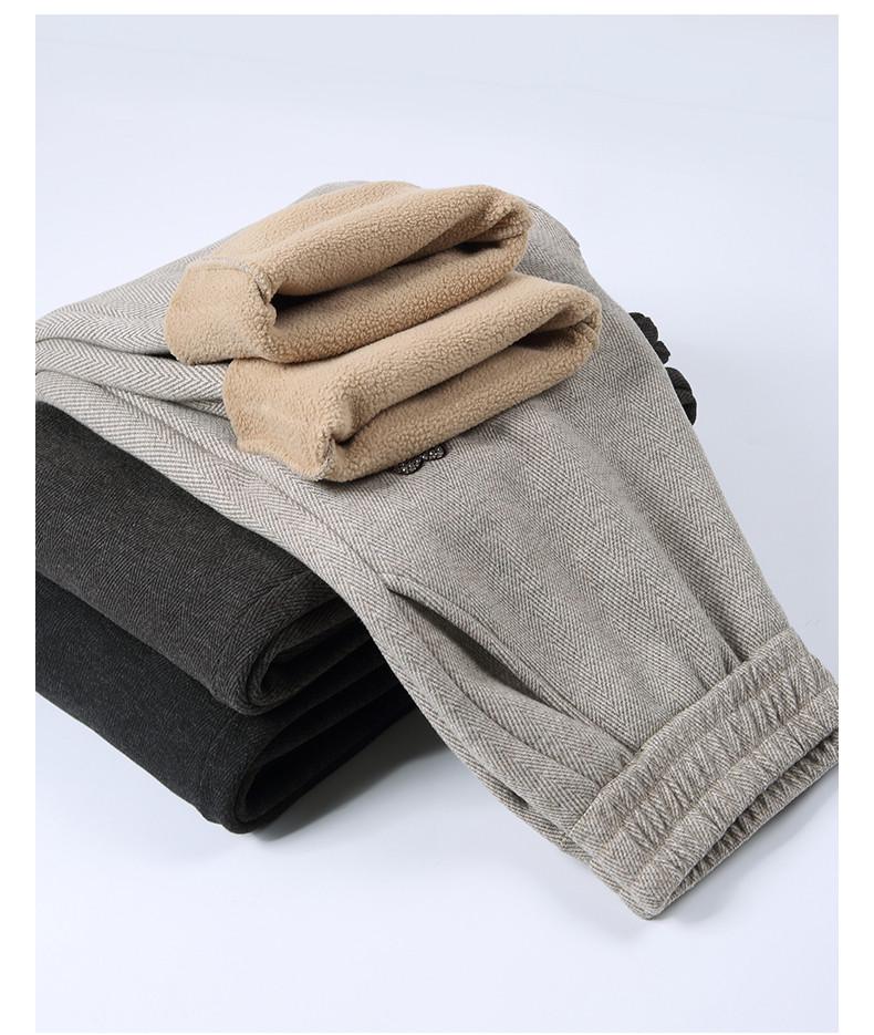 Mom's Wool Casual Pants: High-Waist, Loose-Fit, Plus-Size for Autumn/Winter