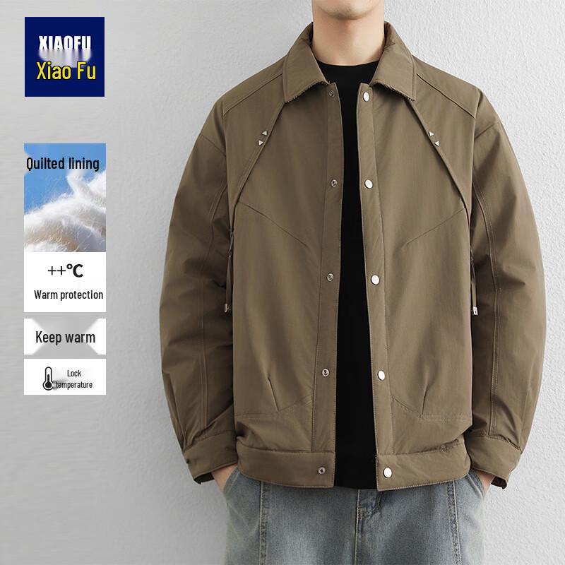 

Men s Winter Thickened Cotton Padded Lapel Jacket L