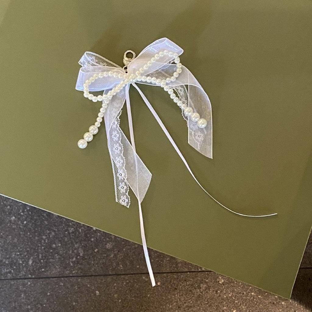 Elegant Phone Charm Chain Bag Pendant for Backpack Purse Wallet Stylish Ribbon Bowknot Keychain Accessory for Women