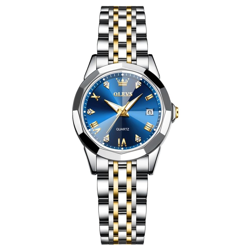 OLEVS Women s Classic Quartz Watch Stainless Steel Band Luminous Waterproof Business Style