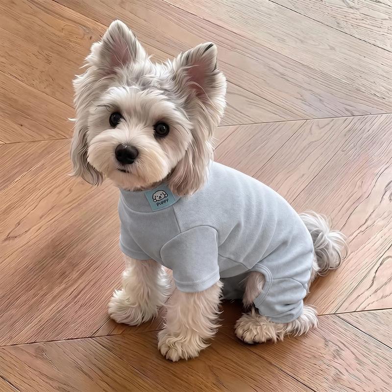 Dog German velvet warm four-legged clothes autumn and winter than bear teddy small dog cat pet bottoming shirt loungewear