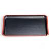 Wood Grain Tray Lacquerware Made In Japan J-kitchens 3-Shaku Corner-Cut (Tray/Tray) Black/Red, Non-Slip, 39cm, (ABS Resin),