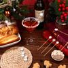 100Pcs Christmas Cocktail Picks Cocktail Toothpicks Cake Topper Pick Assorted Snowflake Skewers Xmas Bamboo Sticks For Sandwich