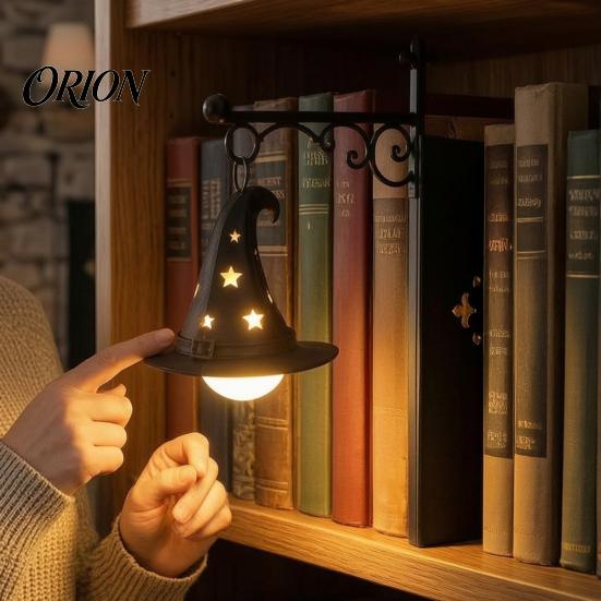 Creative Reading Corner Gift Halloween Library Lantern, Gothic Decorative Bookshelf Lamp, Vintage LED Style Accent Book Nook Light for Bookworms, Home