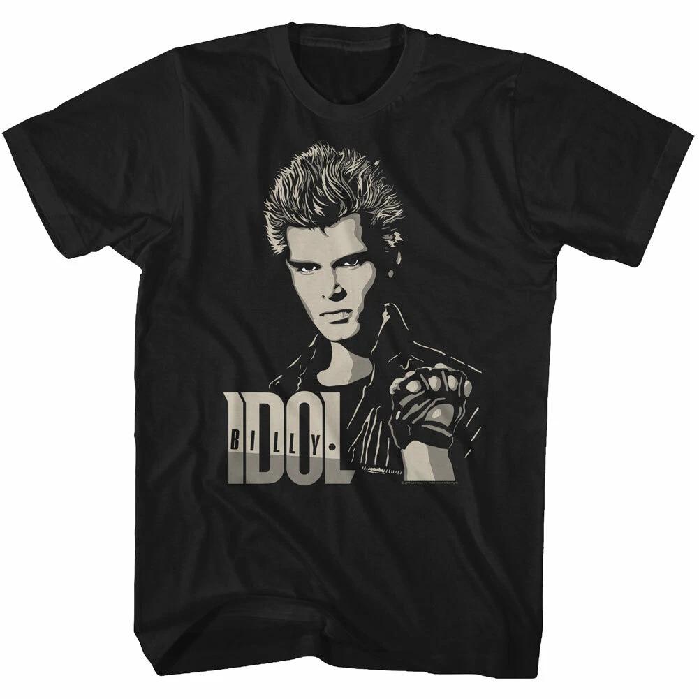 Billy Idol Spiked Hair Leather Jacket Men s T Shirt Punk Rock Music Merch L