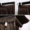 Women's Plus Size Skirt Autumn Winter High-Waist A-Line Velvet Skirt Elastic Waist Solid Color Skirt