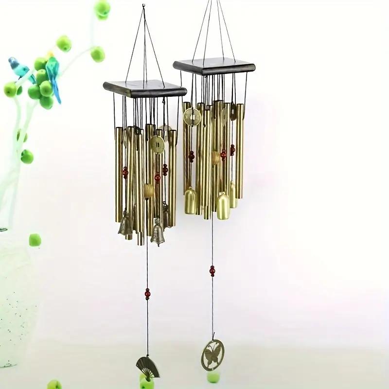 1 Large Outdoor Wind Chime Copper Bell Antique Wind Chime Hanging with Aluminium Alloy Tube Decorative Patio Art Decorations