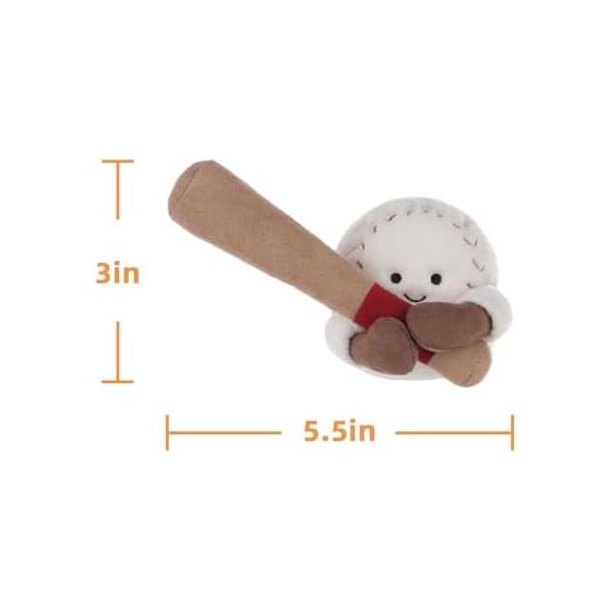 Apricot Lamb Happy Baseball Plush Toy 14cm Soft Cute Fluffy
