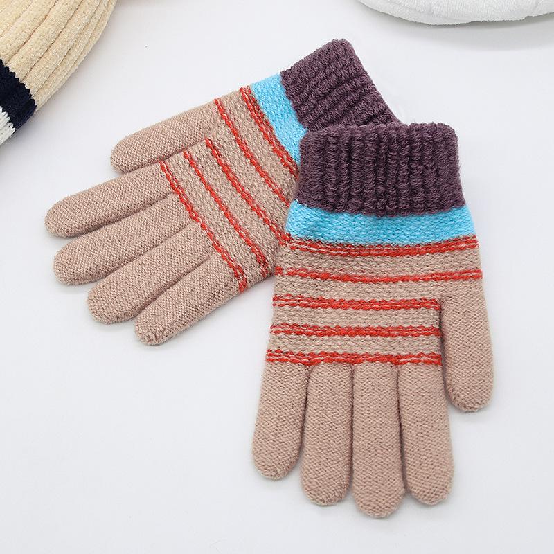 Children's Fingerless Winter Cartoon Kitten Gloves - Warm, Cute, Knitted Imitation Cashmere for Elementary Students
