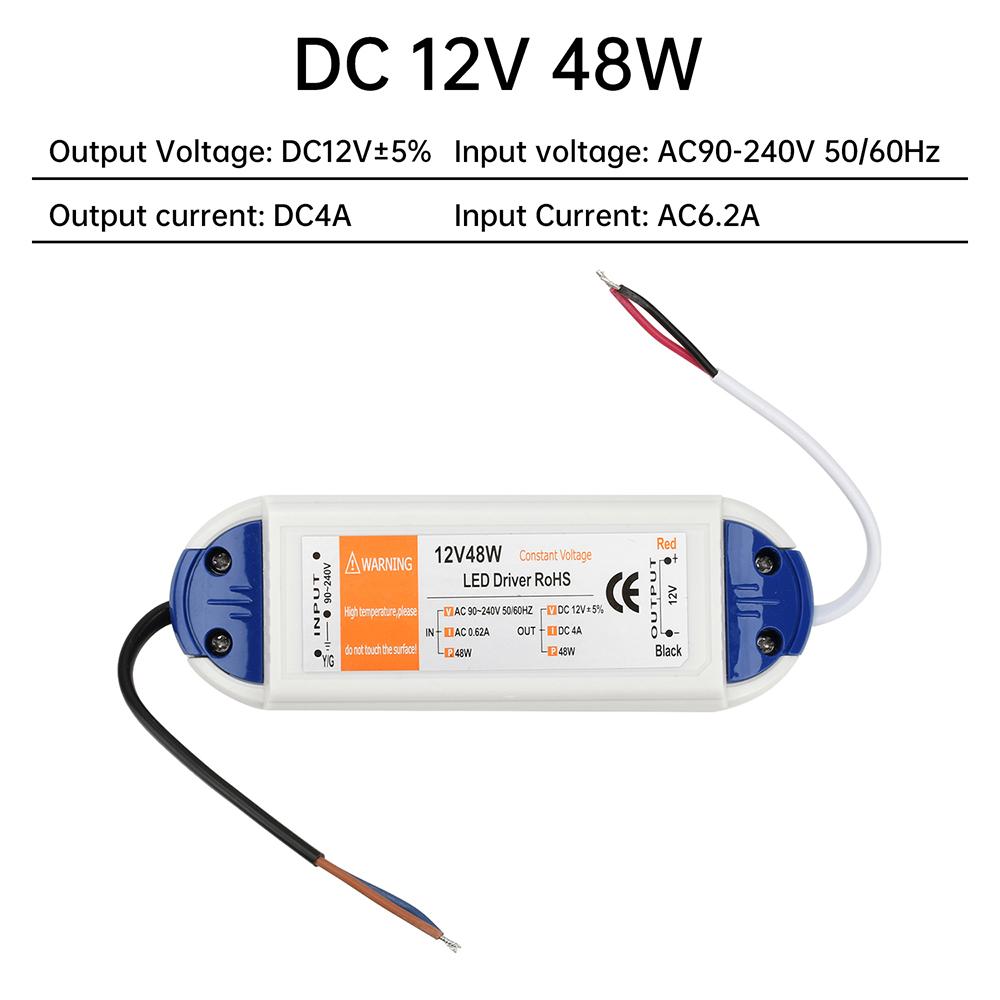 12V LED Driver AC 90-240V 110V 220V to DC 12V Power Supply 18W 28W 48W 12V Power Adapter LED Strip Lighting Transformer