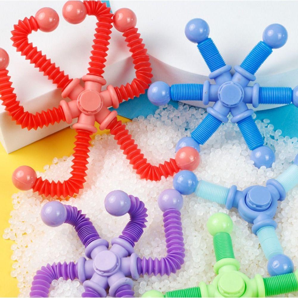 Creative Fidget Spinner Toys Plastic Fingertip Telescopic Tube Telescopic Tube Gyroscope  Kids
