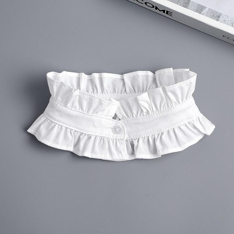 Mode Rüschen Knopf Falscher Kragen Für Frauen Stehkragen Abnehmbar Falsches Armband Für Mädchen Manschetten Falsche Manschetten Zubehör