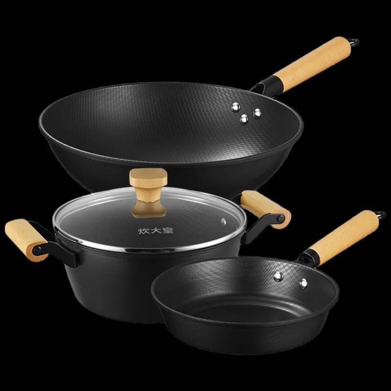 Chui Da Huang Shanghua 3-Piece Iron Cookware Set