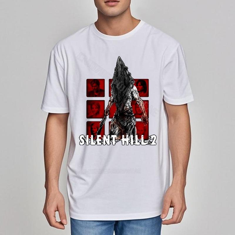 Top Tees Comfortable Summer Tshirt Silent Hill Two Pyramid Head Black Relaxed Fit Tshirt Stylish Breathable Tee Daily Wear