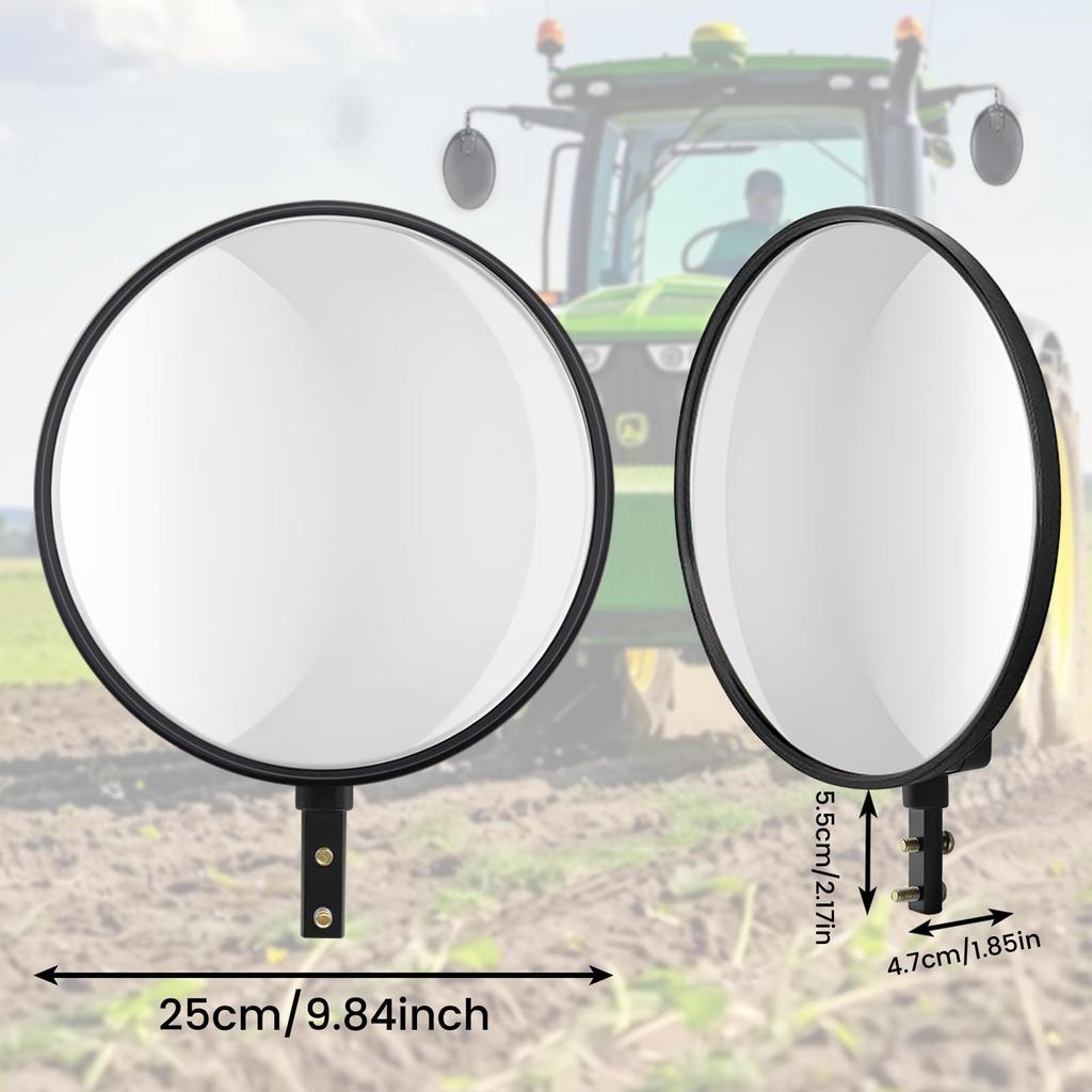 Round Convex Side Mirror with Bracket for Traffic Mirror for Retail and Rearview Mirror Accessory 9.8-inch Trucks, Driveways, Garages, Stores,