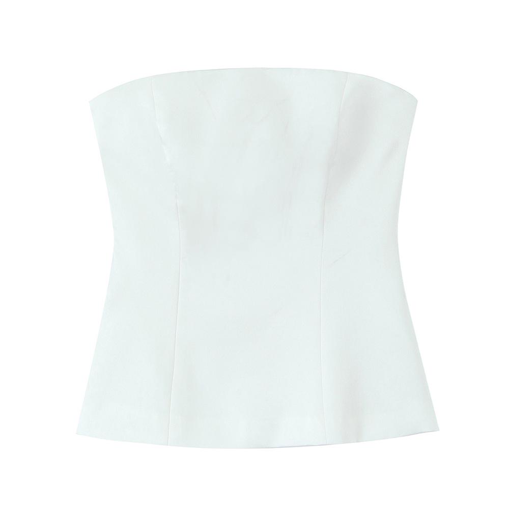 

Элегантный облегающий женский топ-труба из шелкового атласа, весна 2025 Extra Small белый