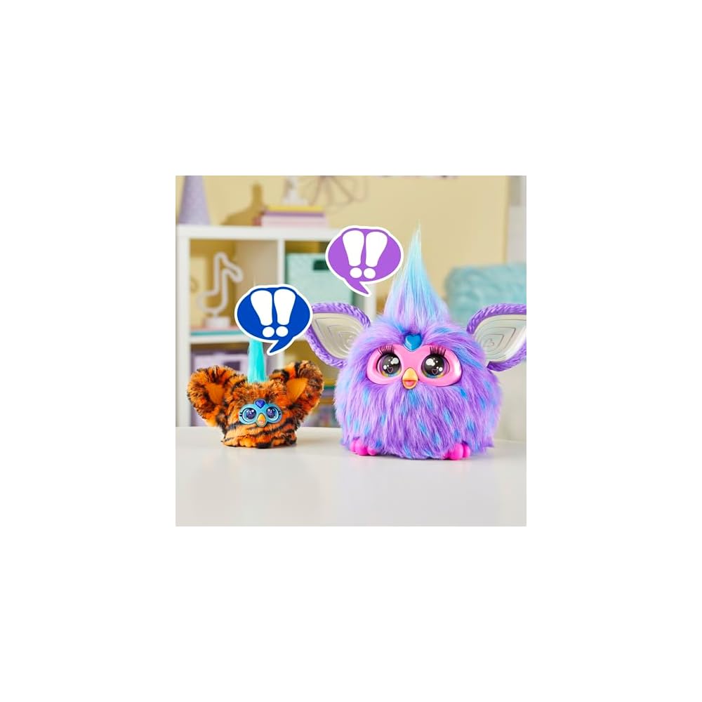 Hasbro Furby Furblets Taby Mini Friend Orange Plush Toy for Boys and Girls Ages 6+ Interactive Music G1700