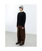 Saendeusaundeu (Unisex) Leopard Wide Oval Elastic Waist Pants Brown