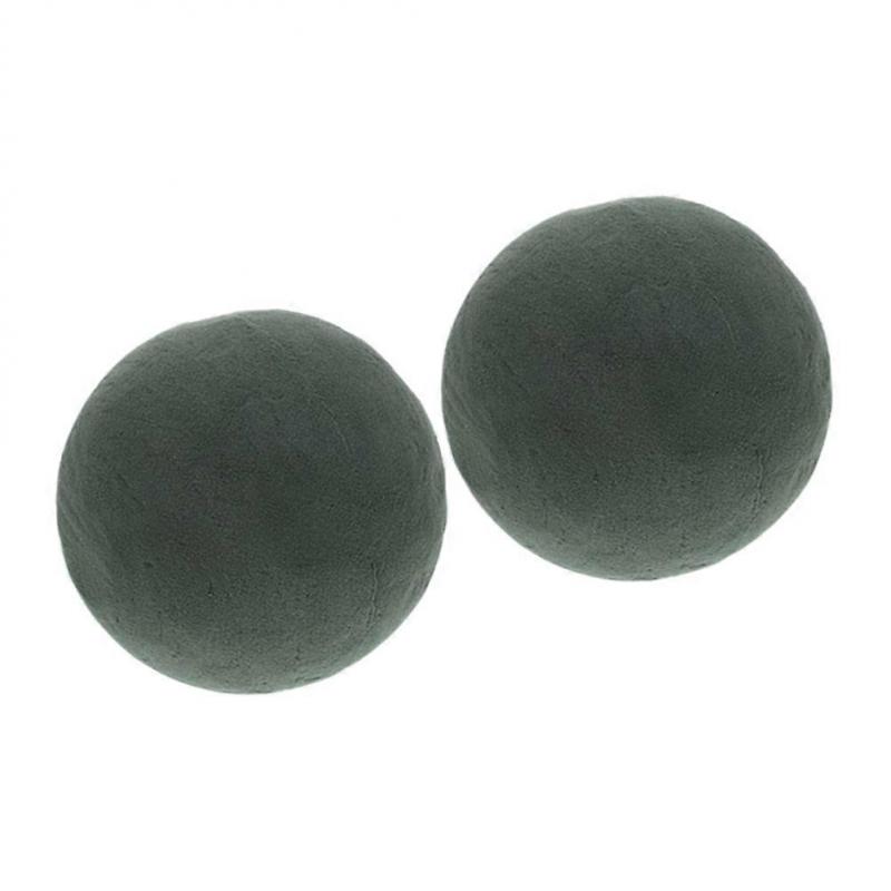 Round Wedding Floral Balls Foam for Flower Arrangement 2Pcs Dark Green