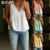Women's Fashion Casual Solid Color Print Sleeveless V Neck Blouses & Shirts