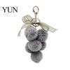 Grape Plushie Charm Plush Keychain for Handbags, Fuzzy Cluster Bag with Bow Bow, Decorative Fluffy Ball Keyring Backpacks and Purses Fruit