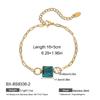 Factory Ins Style New Single Square Cube Natural Stone 18K PVD Gold Plated Paperclip Chain Fine Women Jewelry Bracelet  ODM