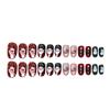 Santa Claus Elk Snowman Cartoon Print Fake Nails for Christmas Party 24pcs Wearable Press On Nail Patch Artificial Wear Nails