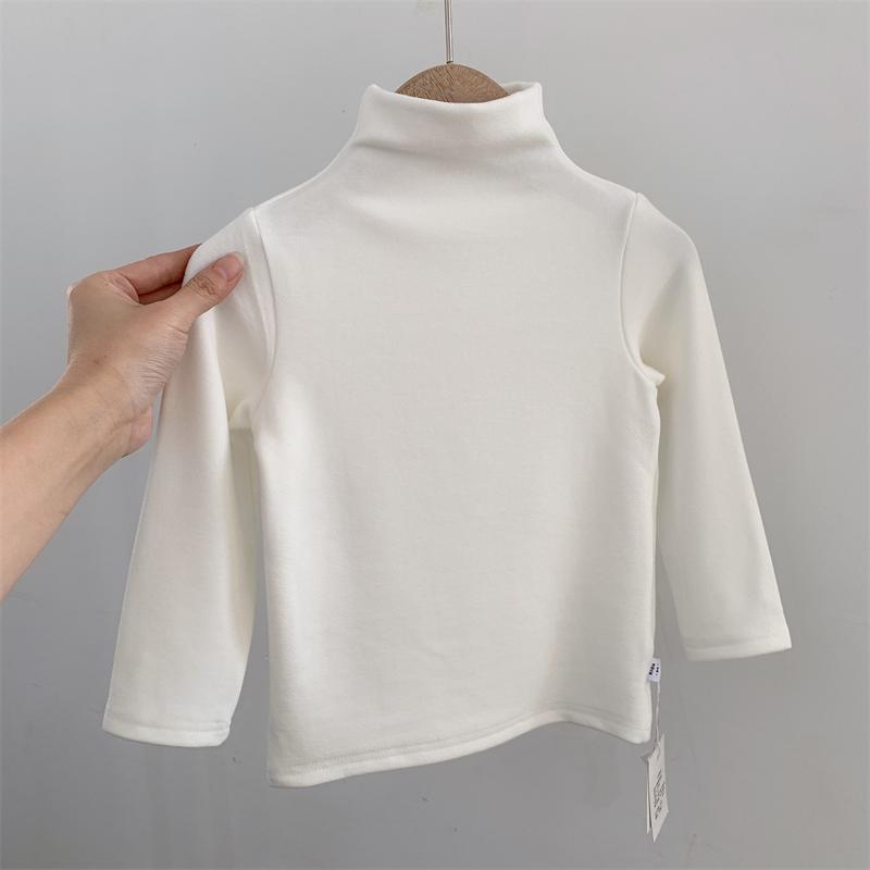 Unisex Striped Thermal Fleece Long-Sleeve T-Shirt for Kids