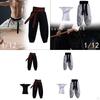 1/12 Male Doll Pants with Belt Casual Dress Up Loose Trousers Mini Long Pant for 6 Inch Action