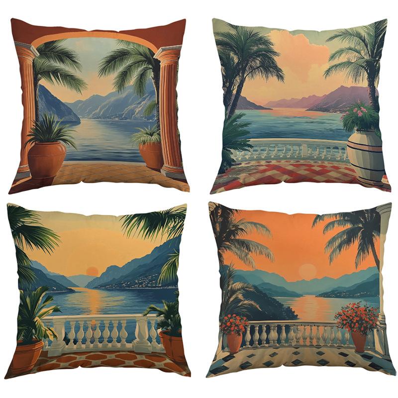 Plant Pillowcase Short Plush Bohemian Cushion Cover Ins Decorative Throw Pillow Cover