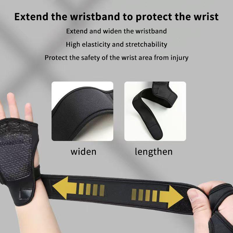 Breathable Polyester Weightlifting Gloves Half Finger Non-slip Wrist Protection for Home Gym Training