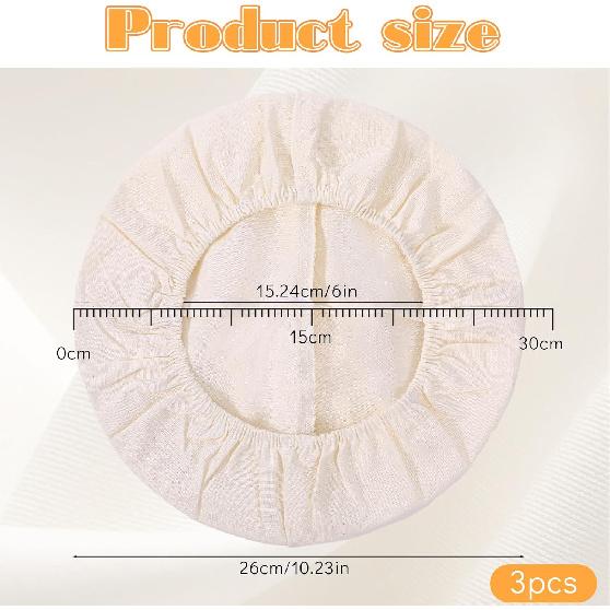3 Pack Cotton Bread Proofing Covers, 10.23" Sourdough Bowl Cover, Reble Banneton Liner Cloth for Sourdough Fermentation, Fits 8-11 Inch Bowls Jars