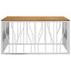VidaXL Table basse argenté acier inoxydable et bois massif d'acacia 350071