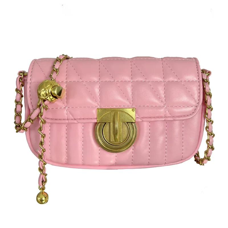 Luxusní kabelky minimalistické a trendy nové dámské kabelky všestranné diamantové prošívání zámek řetízek malá kabelka přes rameno crossbody kabelky mini