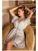 Yaoting Elegant Retro Chinese-Style Satin Nightgown for Women, Luxurious & Noble Home Bathrobe - Summer 3370.