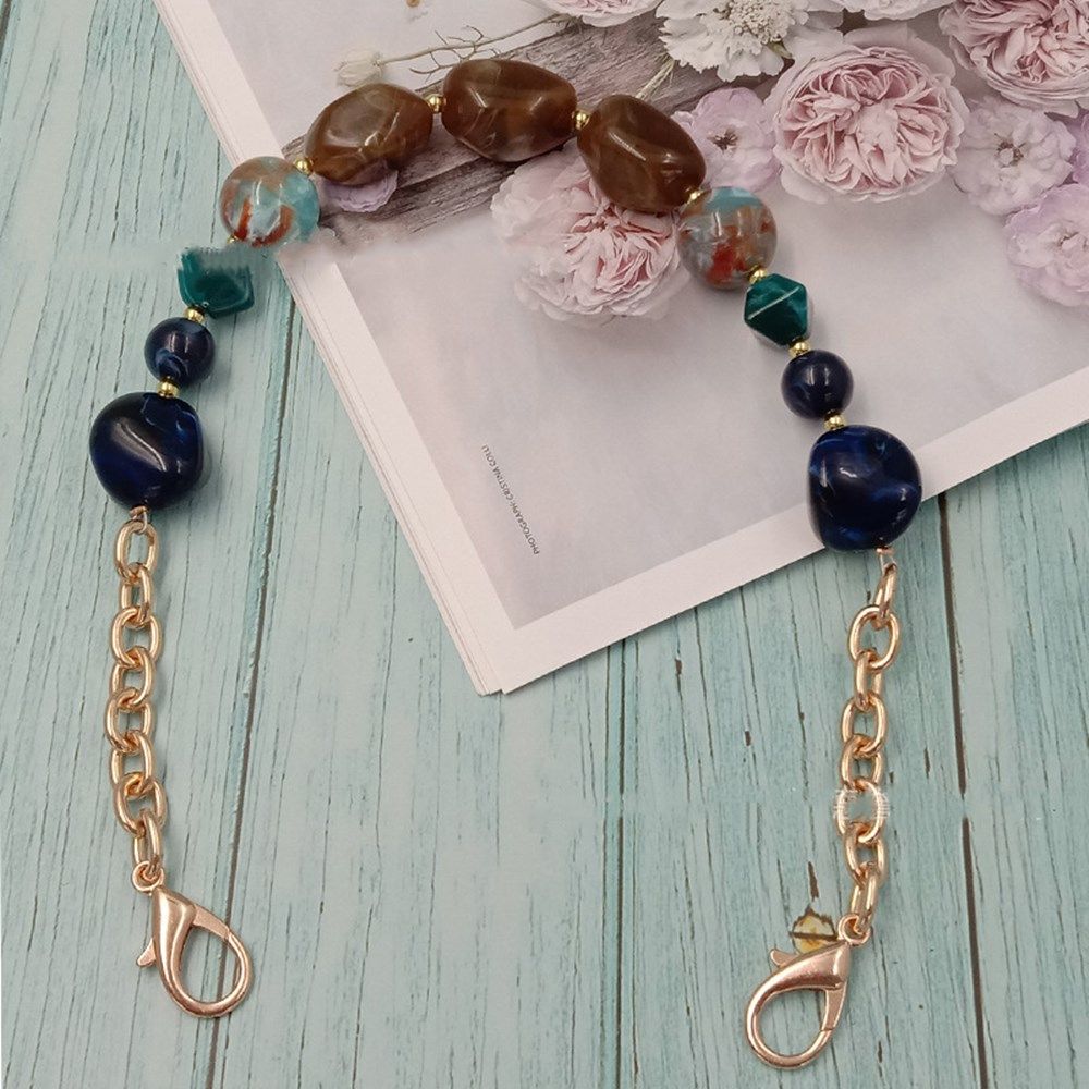 Wristlet Replaceable Resin DIY Colorful Bead Colored Stone Bag Belt Handbag Strap
