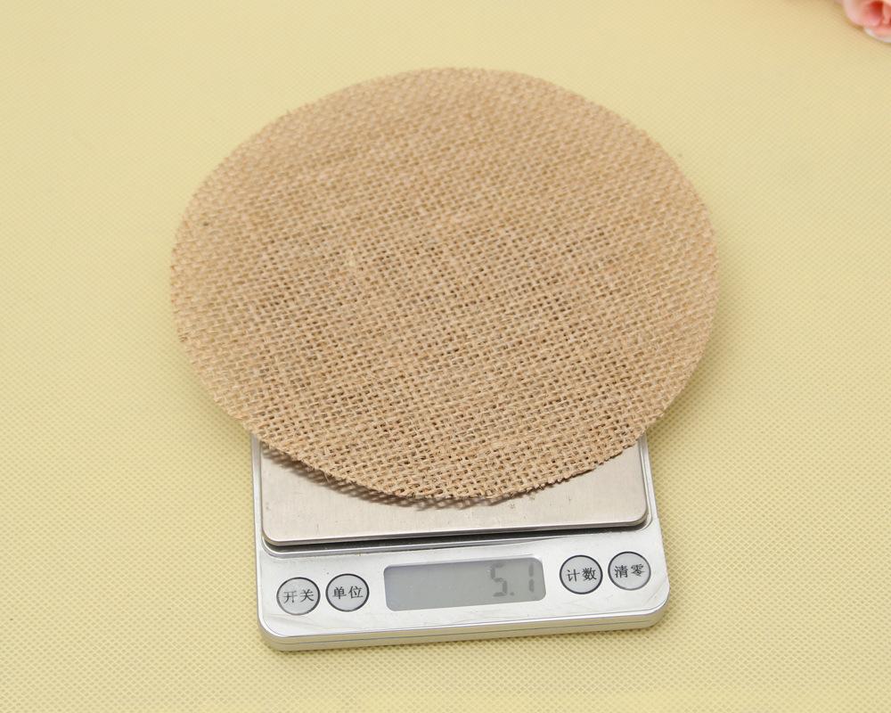 10pcs Round Linen Jute Burlap Dining Table Mat Linen Table Placemat Tea Cup Plates Mats For Home Wedding Christmas Party Decor