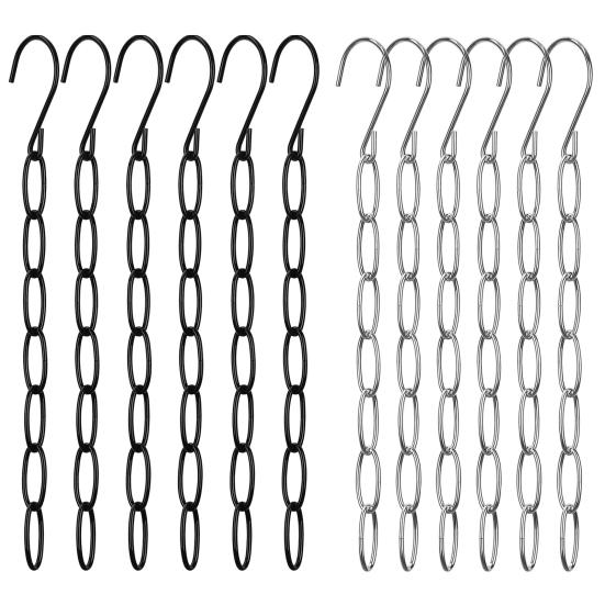 6/10 pezzi di ganci appendiabiti a catena in metallo con 7 slot, ganci multipli in uno, appendiabiti verticale pieghevole salvaspazio, organizer per armadio