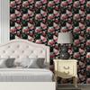 Red Floral Peel and Stick Wallpaper Black White Vintage Flower Removable Contact Paper Vinyl Self-Adhesive Wall Paper for Decor
