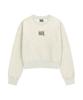 Malittepeulangsowajeobeo W Flower Classic Logo Crop Sweatshirt Oatmeal