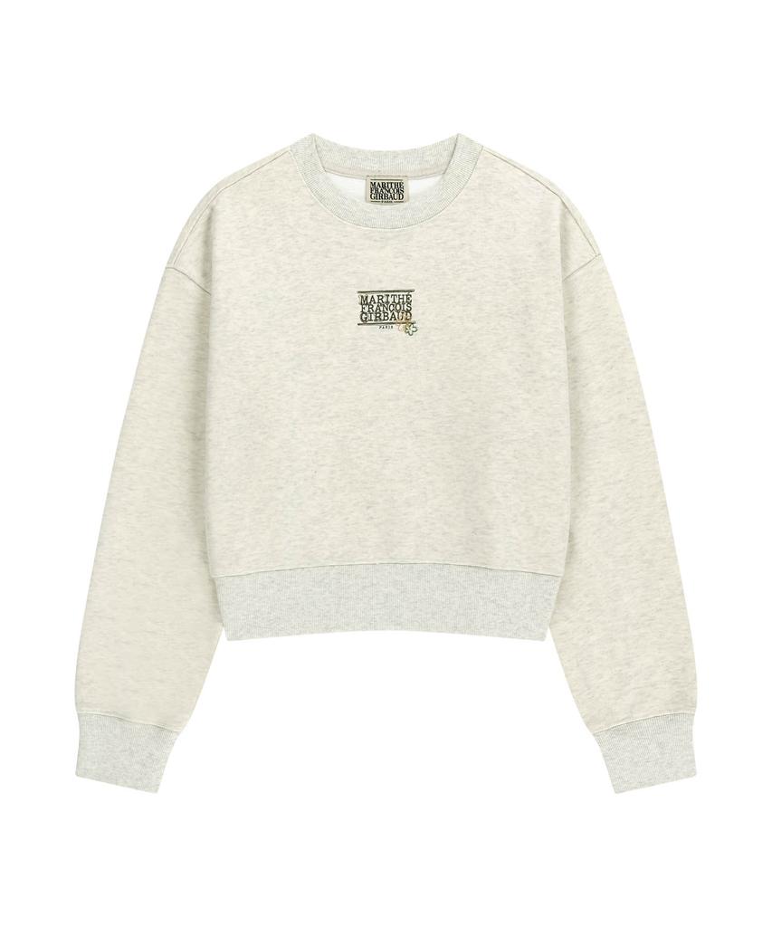 Malittepeulangsowajeobeo W Flower Classic Logo Crop Sweatshirt Oatmeal