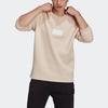 Men's Adidas Originals Silicon Crew Logo Label Sports Round Neck Pullover Creamy White GN3290