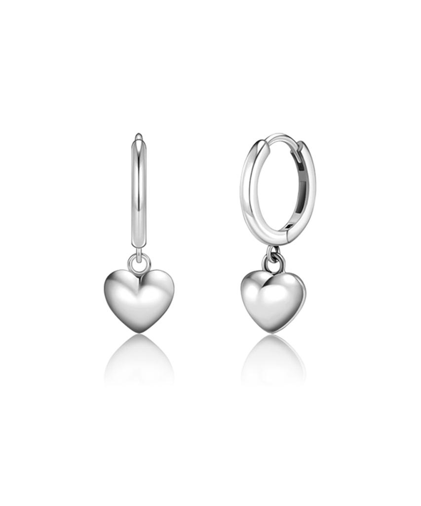 Akarki 925 Silver Marie Drop Heart One-Touch Ring Earrings