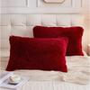 Soft Velvet Mink Plush Rectangle Pillowcase Nordic Fur Solid Color Home Decor