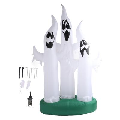 Halloween Inflatable 3 Ghosts 10FT Halloween Blow Up White Ghost with LED Light for Outdoor Garden