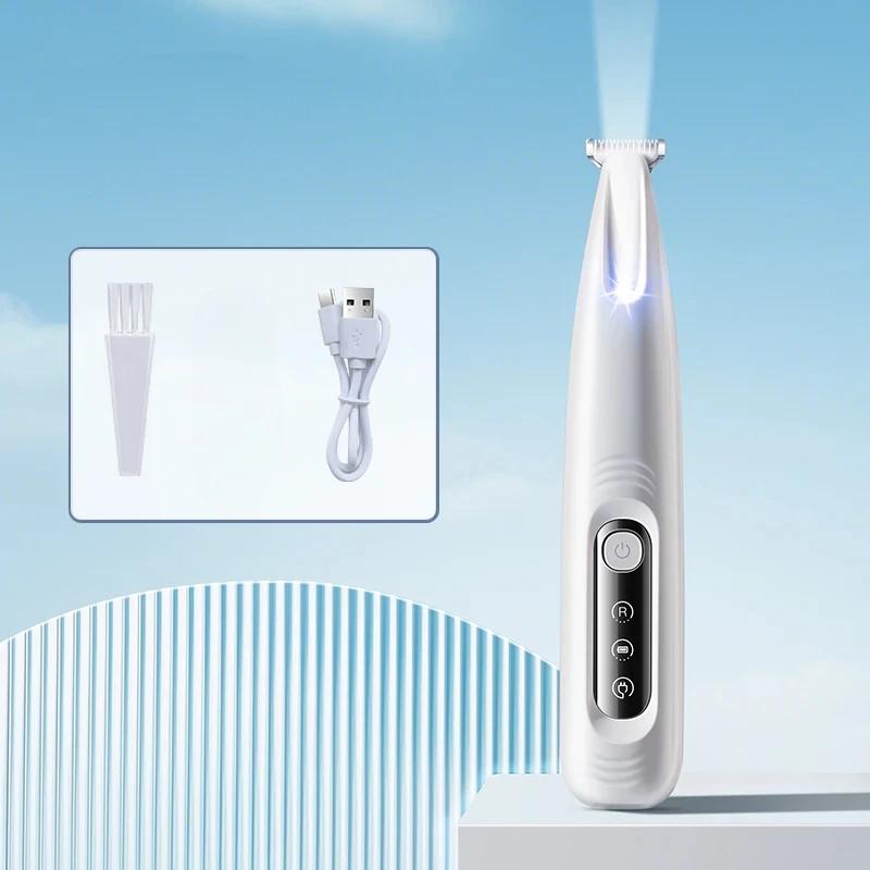 Type C Dog Paw Trimmer with LED Light Waterproof Pet Hair Trimmer with LED Display Dog Clippers for Grooming 18mm Widen Blade