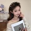 Fluffy Pearl Wave Headband Beads Face Wash Hairband Portable Plastic Hair Band  Student