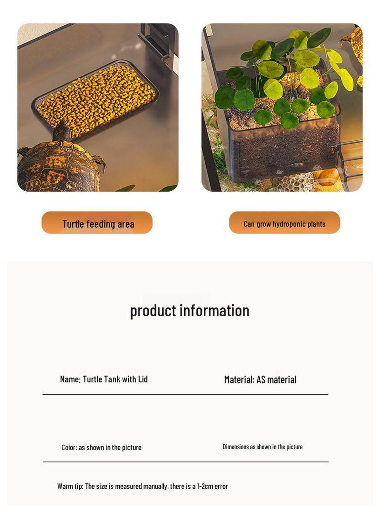 Versatile Desktop Turtle & Fish Aquarium with Basking Platform and Integrated Circulation System